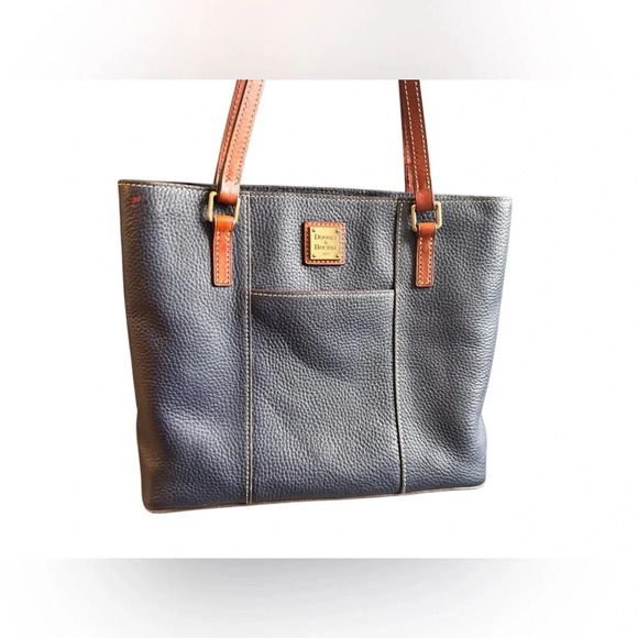 Dooney & Bourke Pebble Grain Leather Small Lexington Bag in Black and Brown - Picture 3 of 17